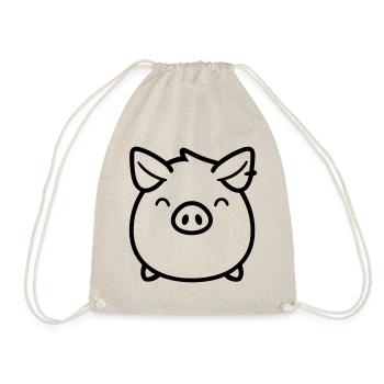 pig - Drawstring Bag - nature - Front