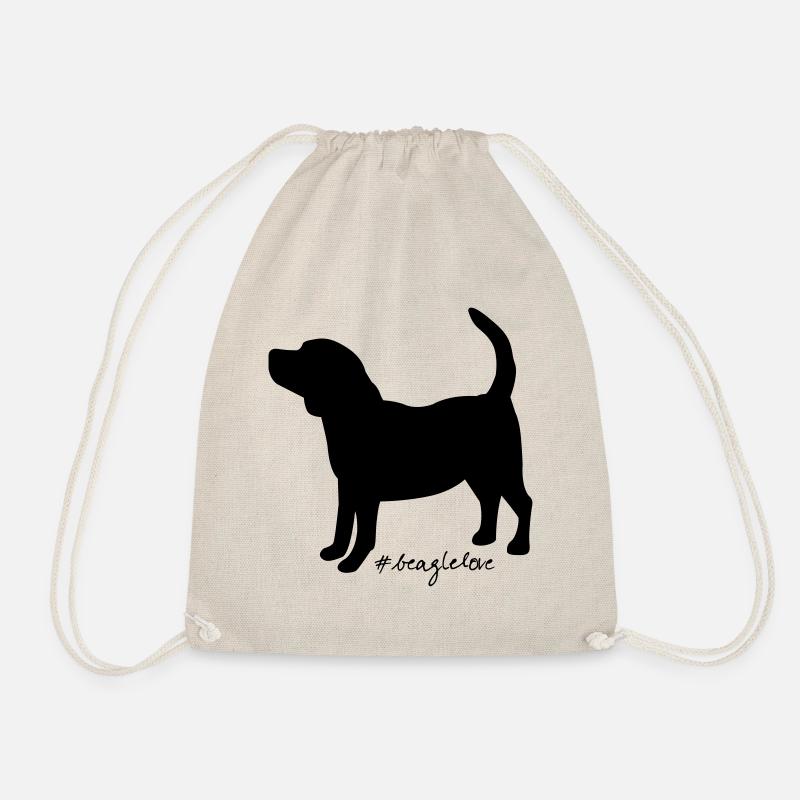 beagle love - Drawstring Bag - nature