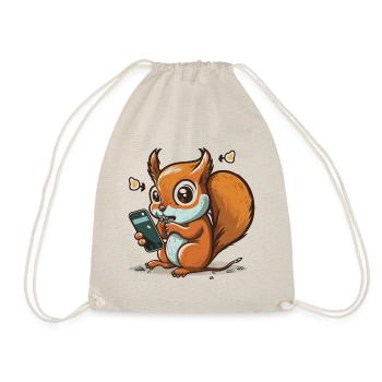 Scroll On, Squirrel! - Drawstring Bag - nature - Front