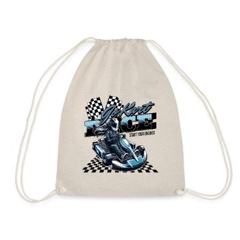 Go Kart Race Kartrennen - Drawstring Bag - nature - Front