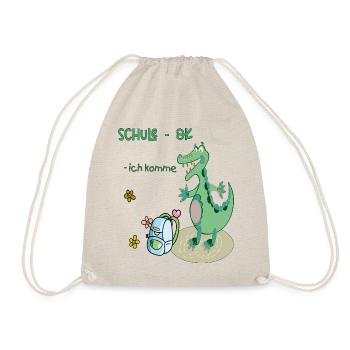 Schule Einschulung Krokodil - Turnbeutel - Natur - Vorne