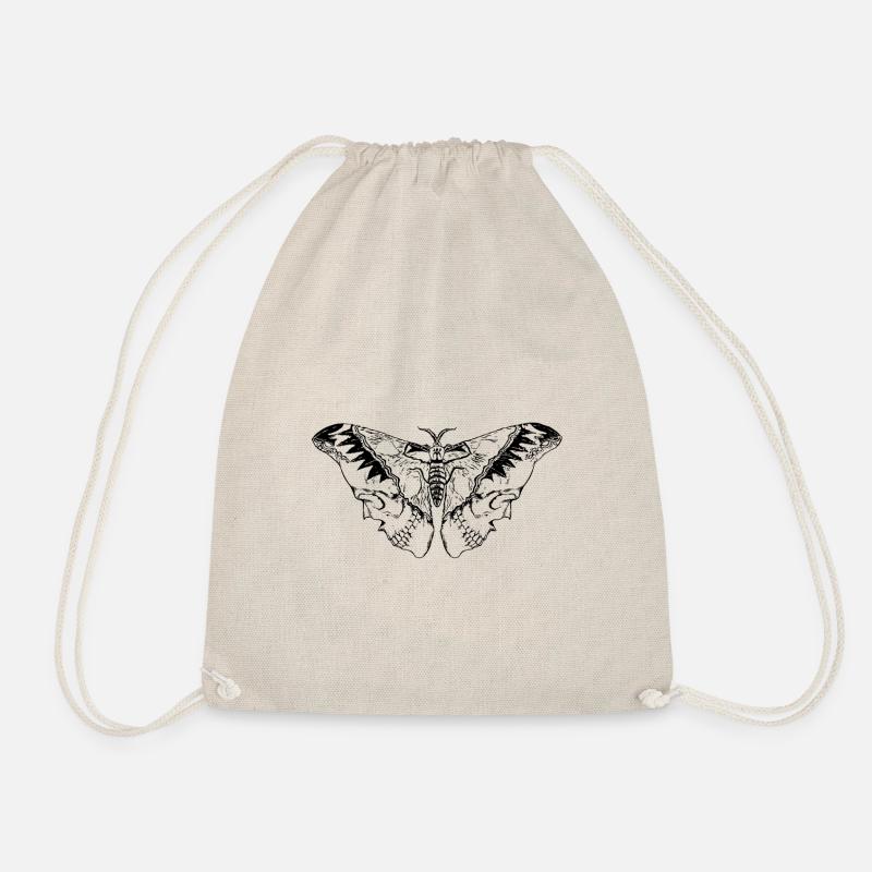 Skull Butterfly - Drawstring Bag - nature