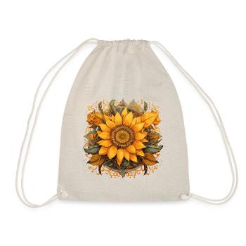 Mandala Sonnenblume floralen Verzierungen - Turnbeutel - Natur - Vorne