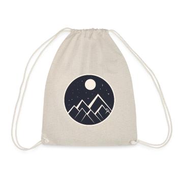 logo de montagne dans la nuit étoilée - Sac de sport léger - nature - Devant