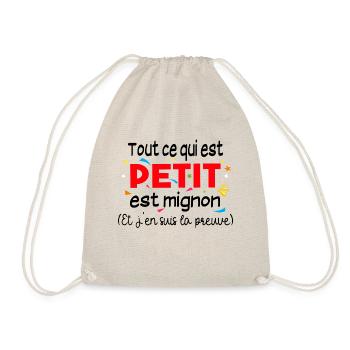 Petit Mignon Physique Cadeau Humour Naine Drôle - Sac de sport léger - nature - Devant
