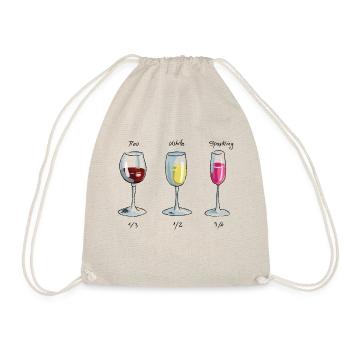 Gläser mit Wein - Turnbeutel - Natur - Vorne