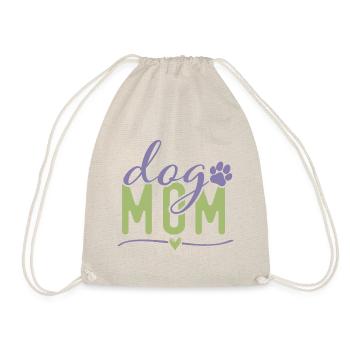 DOG MOM Design, Dog mum Hundemama Typografie - Turnbeutel - Natur - Vorne