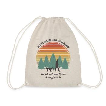 Herrchen Hund Gassi gehen Therapie Hundebesitzer - Turnbeutel - Natur - Vorne
