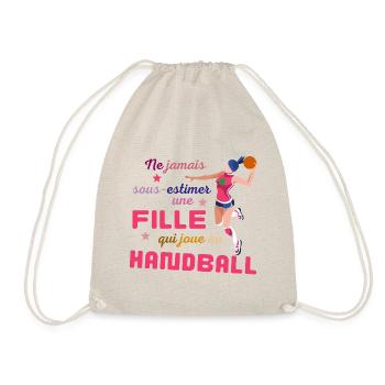 Ne jamais sous estimer une fille qui joue au hand - Sac de sport léger - nature - Devant