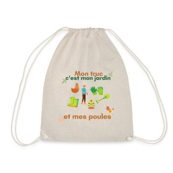 Mon truc c'est mon jardin et mes poules cadeau - Sac de sport léger - nature - Devant