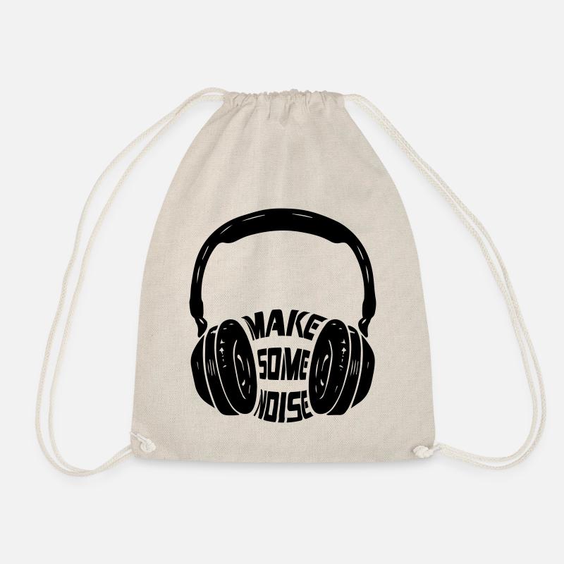 Make Some Noise with Headphones | Color changeable - Drawstring Bag - nature