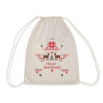 Feliz Navidad Weihnachten - Turnbeutel - Natur - Vorne
