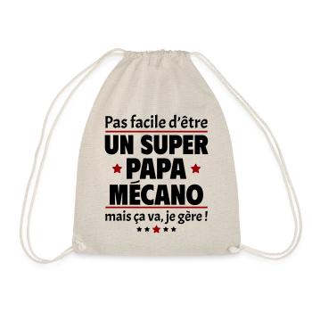 Pas facile super papa mécano, fête des pères - Sac de sport léger - nature - Devant