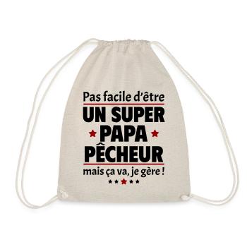 Pas facile super papa pêcheur, fête des pères - Sac de sport léger - nature - Devant
