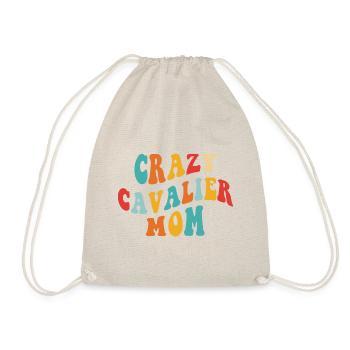 Crazy Cavalier Mom - Geschenk für Frauchen - Turnbeutel - Natur - Vorne