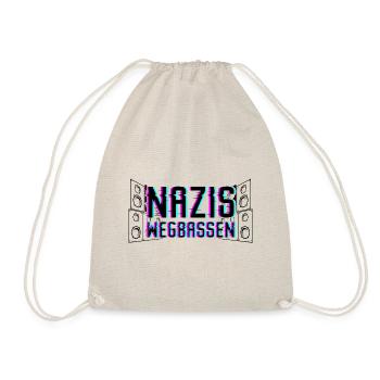 Anti Nazi Techno Spruch - Turnbeutel - Natur - Vorne