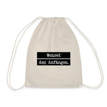 Anti Nazi Spruch - Turnbeutel - Natur - Vorne