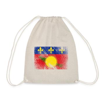 Guadeloupe Flag - Vintage Grunge - Drawstring Bag - nature - Front