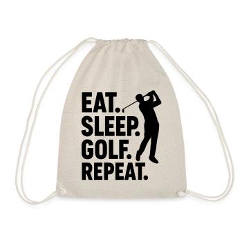 Golfspieler Essen schlafen Golf spielen - Turnbeutel - Natur - Vorne