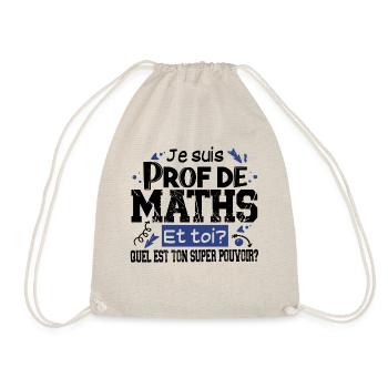 Prof Professeur Maths Métier Humour Cadeau - Sac de sport léger - nature - Devant
