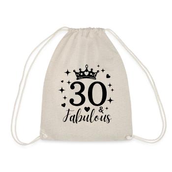 30th birthday. Fabulous 30 - Drawstring Bag - nature - Front