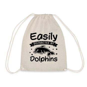 Abgelenkt von Delfinen Wildlife Sea Animal Ocean - Turnbeutel - Natur - Vorne