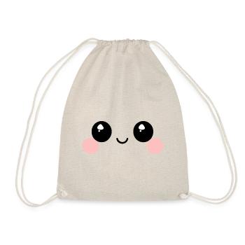 Kawaii Eyes, Happy Face Manga, Japanese Drawing - Drawstring Bag - nature - Front