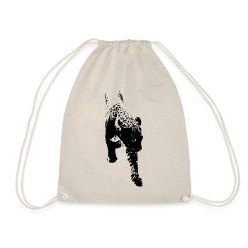 Grand chat élégant léopard noir et blanc - Sac de sport léger - nature - Devant