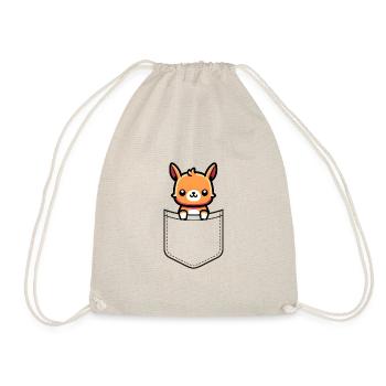 Llama in the Pocket - Pocket Animal - Drawstring Bag - nature - Front