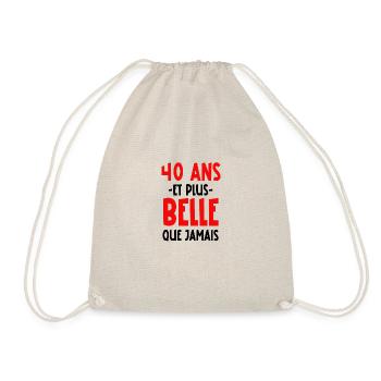 40 ans et plus belle que jamais - Sac de sport léger - nature - Devant