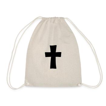 Cross Emoji Sketch Dessin Noir - Sac de sport léger - nature - Devant
