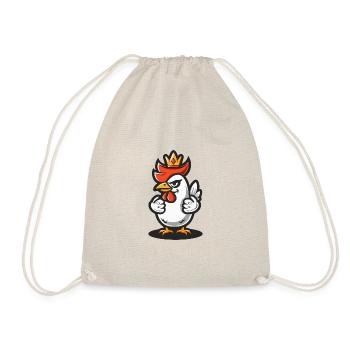 Huhn Comic Krone - Turnbeutel - Natur - Vorne