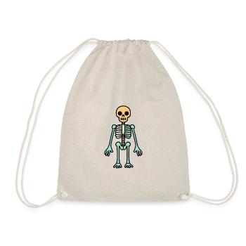 Skelett Lustig Halloween Comic - Turnbeutel - Natur - Vorne