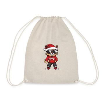 Tête de Noël Chat Noël - Sac de sport léger - nature - Devant