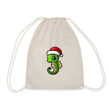Seahorse Christmas Christmas - Drawstring Bag - nature - Front