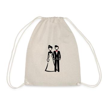 Bride and groom bride - Drawstring Bag - nature - Front