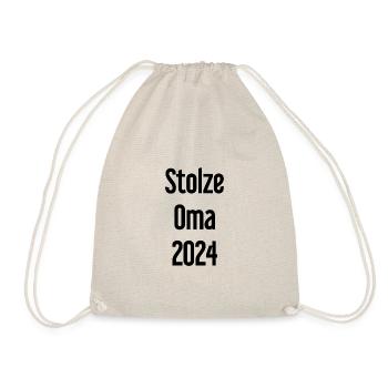 Stolze Oma 2024 – Perfekt für frischgebackene Omas - Turnbeutel - Natur - Vorne