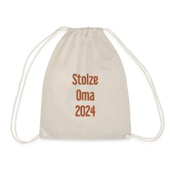Stolze Oma 2024 – Perfekt für frischgebackene Omas - Turnbeutel - Natur - Vorne