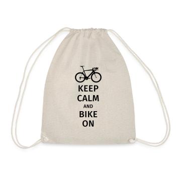 keep calm and bike on - Drawstring Bag - nature - Front