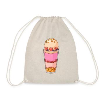 Eis Speiseeis Eiskrem Eiscreme Kugeleis Eisbecher - Turnbeutel - Natur - Vorne