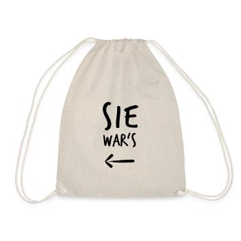 Sie war's! // Pfeil links <-- - Turnbeutel - Natur - Vorne