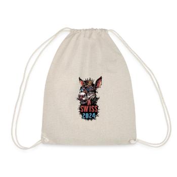 Switzerland 2024 Holiday Donkey Swiss - Drawstring Bag - nature - Front