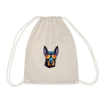 Doberman tête de chien cool - Sac de sport léger - nature - Devant