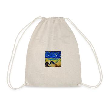 Cats in van Gogh's starry night - Drawstring Bag - nature - Front