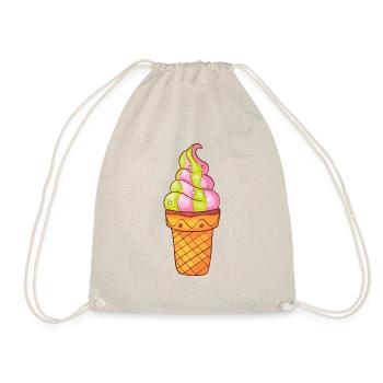 Softeis Eis Speiseeis Eiskrem Eiscreme Kugeleis - Turnbeutel - Natur - Vorne