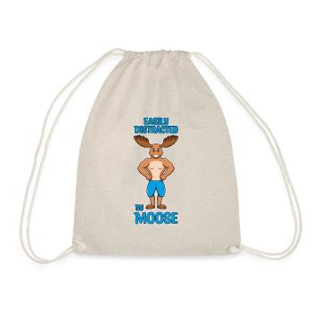 Distracted by Moose Funny Wildlife Elk Nature Deer - Drawstring Bag - nature - Front