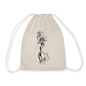 Sirène dessin noir - Sac de sport léger - nature - Devant