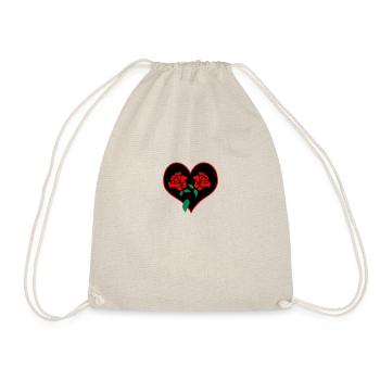 Retro roses tattoo inspired by Patjila - Drawstring Bag - nature - Front