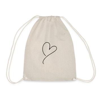 Heart Emoji Sketch - Drawstring Bag - nature - Front