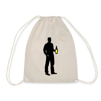 Drinker Silhouette Icon - Drawstring Bag - nature - Front